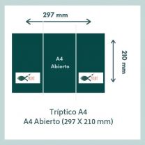 Triptico A4 Abierto (297 x 210 mm)